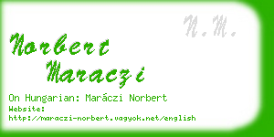 norbert maraczi business card