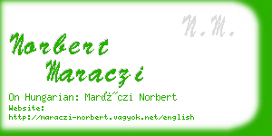 norbert maraczi business card
